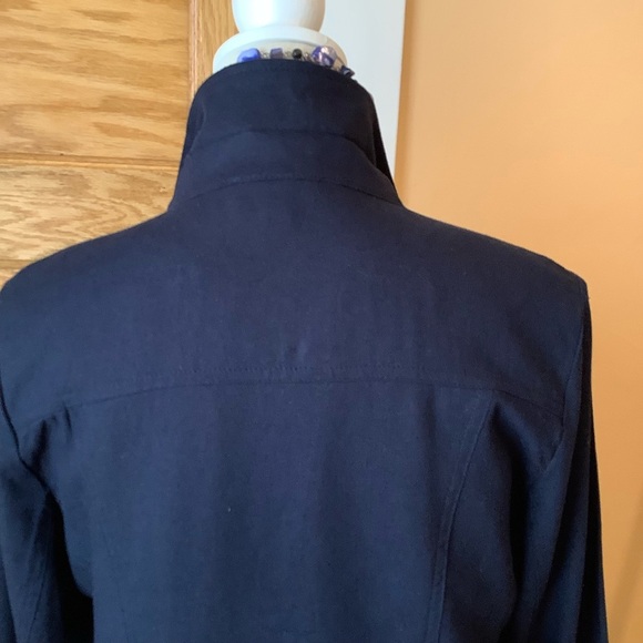 ELLEN TRACY Navy Crop Linen Blend Jacket Size M - Picture 9 of 15